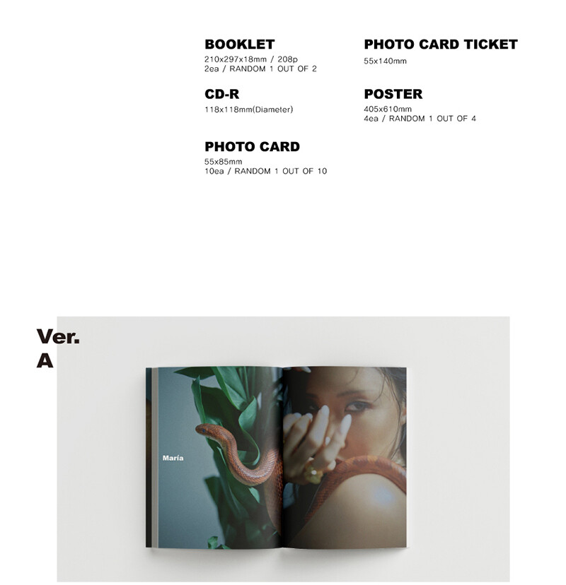 MAMAMOO HWASA [MARIA] 1st Mini Album CD+Photo Book+Card+Ticket K