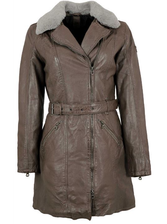 GIPSY Damen Lederjacke Ledermantel Darcy Echtleder braun Gr S XXL