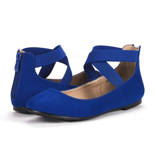Damen-Ballerinas flach elastisch Knöchelriemen Slipper Halbschuhe Freizeitschuhe flache Schuhe - Bild 20 von 58
