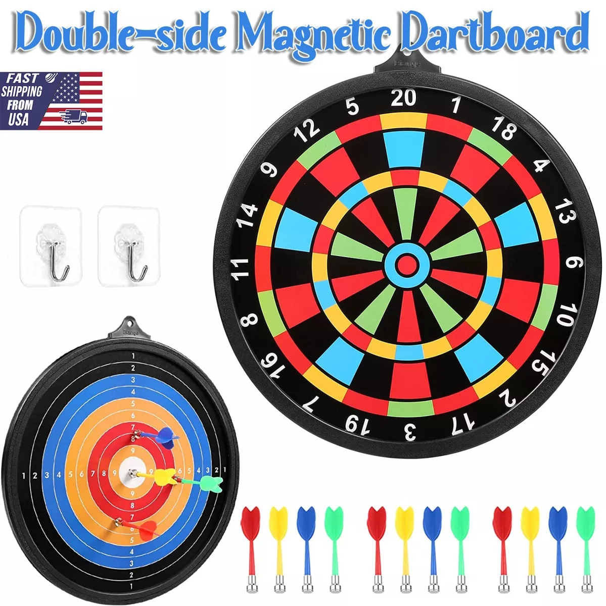 13.5 Magnetic Dartboard Dart Board Game Set Indoor Outdoor Games Gift for  Kids