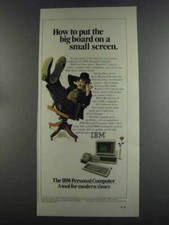 1982 IBM Personal Computer Ad - Big Board Small Screen