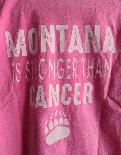 University Of Montana Griz Pink Breast Cancer Unisex T-Shirt Size Medium - Picture 6 of 9
