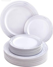 Silverspoons Fancy 40 PC DINNERWARE Set| 20 Dinner Plates|20 Side Plates Bella C