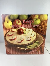 Over and Back Ceramic Apple Pie Keeper Bake Dish Plate Cover Lid Pie Keep