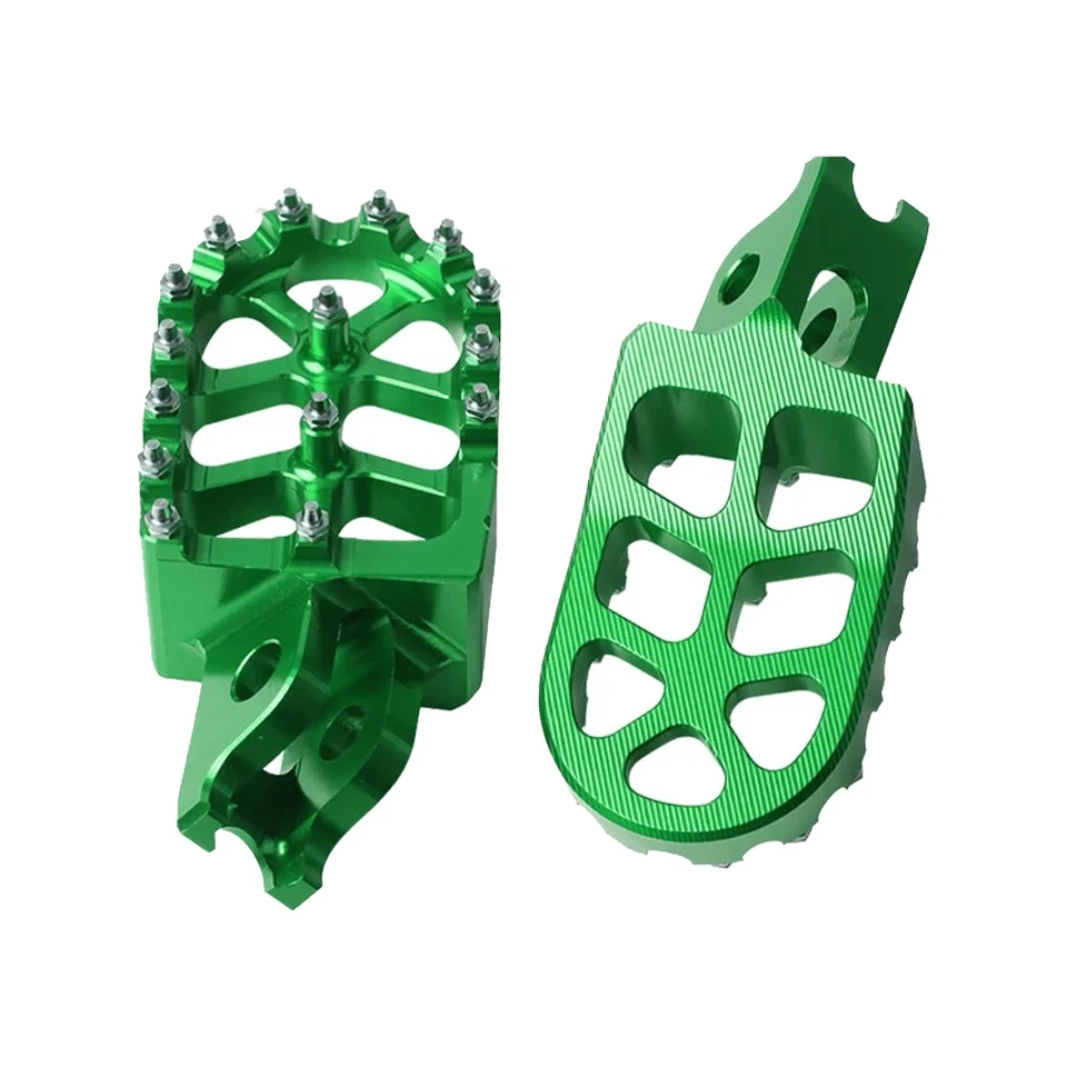 Green Foot Pegs Foot Pedals For Kawasaki KX250 250F 250X KX450 450X 450F KLX450R - Image 3 of 3