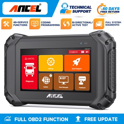 ANCEL V5 HD Heavy Duty Truck Bidirectional Diesel Diagnostic Scan Tool DPF Regen