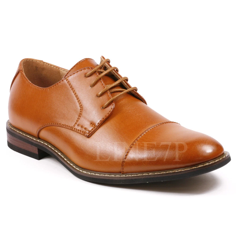Men s Lace Up Cap Toe Fashion Classic Oxford Dress Shoes