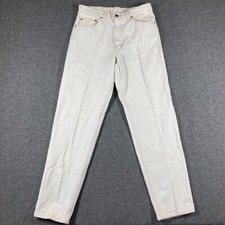 Vintage 90s Levi's 550 Jeans Mens 33X32 Ivory Relaxed Fit Tapered Leg