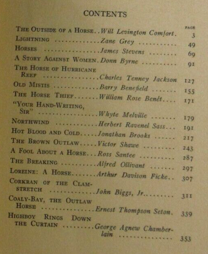 Hosses Anthology Of Short Stories by Charles Wright Gray 1927 Antique horse book - Picture 3 of 22
