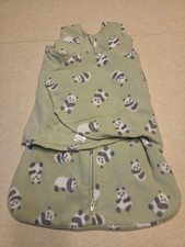 Halo Baby Fleece Sleep Sack Swaddle Newborn 0-3 Months Green Panda Bears