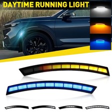 2X For Honda 2023-2024 CR-V Daytime LED Running Dynamic Light Amber White Blue