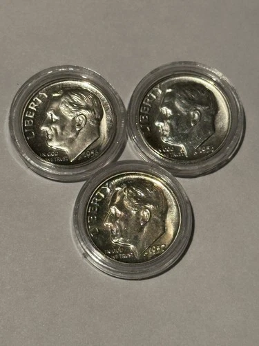 LOT OF (3) 1956x2 & 1957 Roosevelt Dime 90% Silver Choice PROOF US Coin