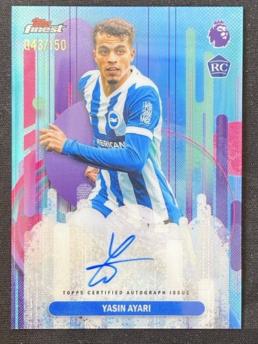 Yasin Ayari 2025-26 Topps Finest Premier League Sky Blue Auto RC /150 #FA-YA