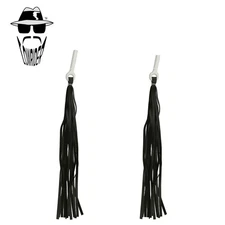 ORIGINAL LOWRIDER Black Artificial Leather Streamers–Classic Bicycle Bar Tassels