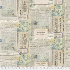 Free Spirit Tim Holtz Memoranda Paris Multi Cotton Quilting Fabric By The Yard