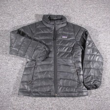 Patagonia Jacket Youth Medium 10 Black Nano Puff Insulated Puffer Coat Full Zip