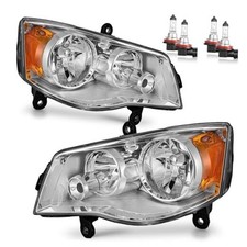 Headlights W/Bulbs for 2011-2020 OE Replacement Chrome - With H/L Beam Bulbs