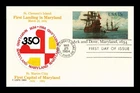 DR JIM STAMPS US FIRST DAY CARD ARK AND DOVE MARYLAND PASTED ON CACHET