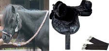 Komplettes MINI SHETTY Reitsattel SET Fellsattel Trense Zügel Minishetty Sattel