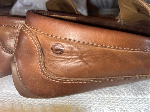 Zapatos mocasines Clarks Markman de cuero tostado liso para conducir para hombre 9,5 M cómodos sin cordones - Imagen 5 de 8