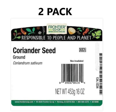 2 PACK Frontier Co-op Coriander Seed Ground 1 LB each 11/2026