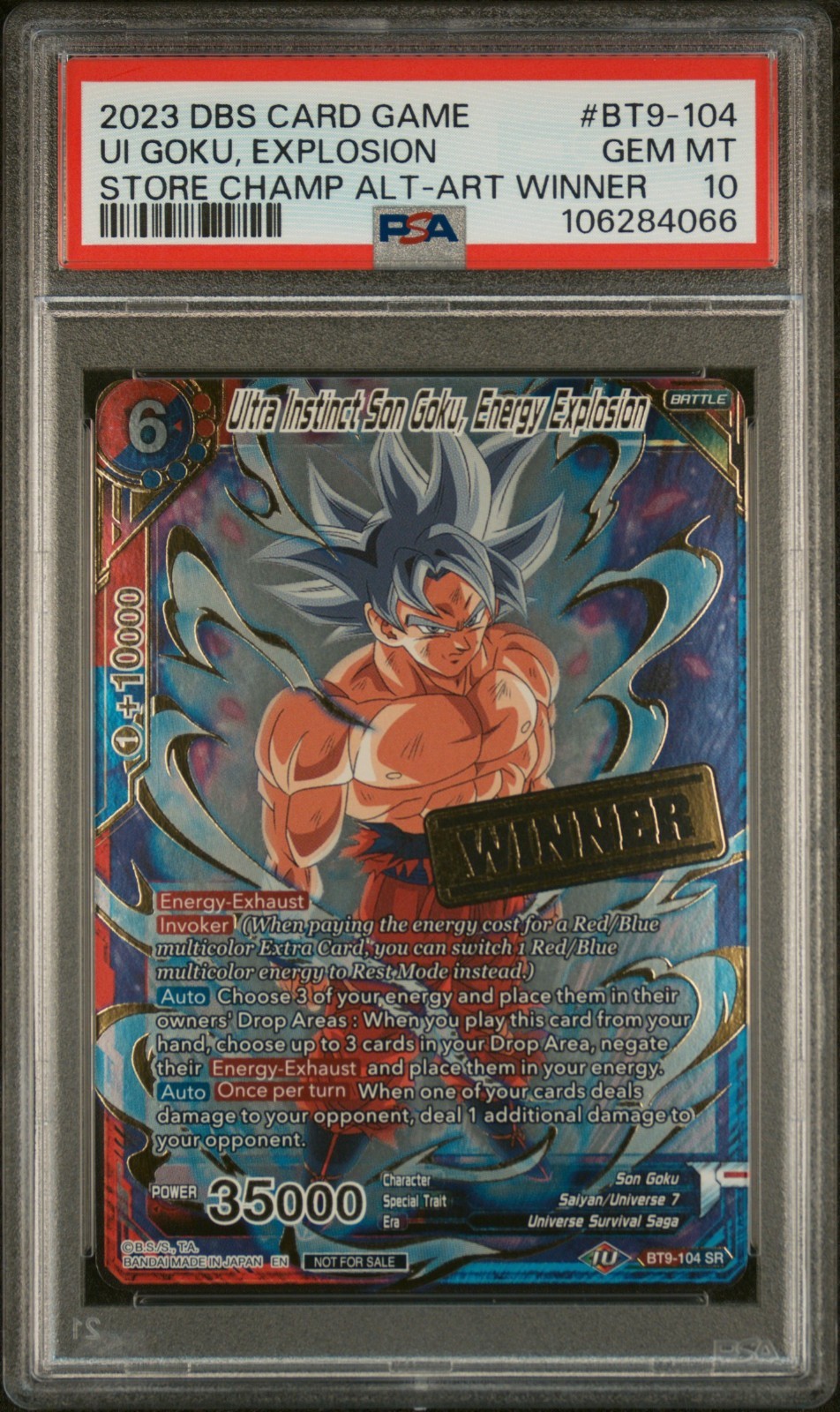 Dragon Ball Ultra Instinct Goku Explosion BT9-104 Store Championship Winner Alt