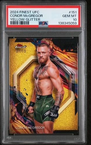 2024 TOPPS FINEST UFC | YELLOW GLITTER /75 PSA 10. **POP 1**