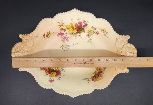 Antique Royal Worcester Blush Ivory 15-3/4" L Serving Platter Dish Gold Floral - Picture 17 of 20