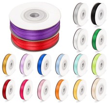Rainbow Ribbon Solid Color Assortment 18 Colors 1/8 Inch Double Face Satin