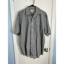 Cutter and Buck Shirt Mens Large Blue Plaid Officecore Preppy Spring
