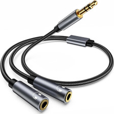 Headphone Splitter 3.5Mm Stereo to Dual 3.5Mm Female Headphone Jack Audio Y
