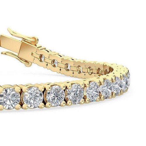 Bracelet Tennis Diamants 3 Ct Plaqué Or Blanc 14k - Taille Ronde, Fait Main