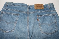 Vintage 505 Levi's Jean Shorts 38 1990's Grunge Denim Orange Tag Rocker