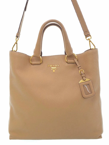 Prada Vitello Phenix Shopping Tote Vitello Phenix leather bag Tan Brown