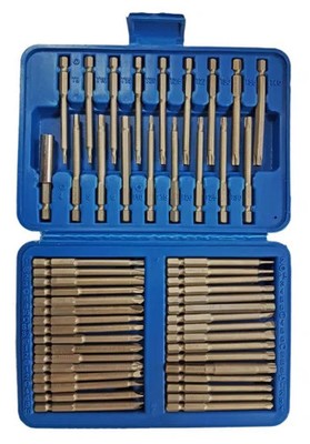 50-teiliges extra langes Sicherheits-Bit-Set, Torx, Tamper, Sechskant, Spline