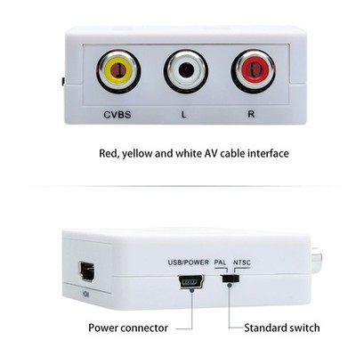 HDMI zu Cinch Adapter Box Composite AV CVBS Videokonverter Full HD 1080p 720p