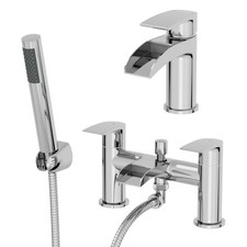 Waterfall Bathroom Taps Basin Mixer Bath Filler Shower Deck Chrome Tap Sets