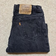 Vintage Levis 550 Jeans Youth Kids 12 Black Relaxed Fit Straight Leg Denim 90s