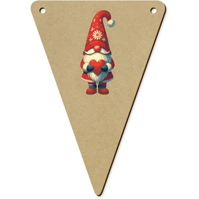5 x 140mm 'Gonk Father Christmas' Wooden Bunting Flags (BN00086634)