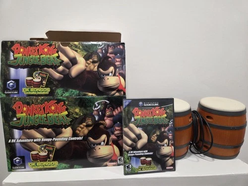 Donkey Kong Jungle Beat (Nintendo GameCube, 2005) Bongos Game With Bongos/manual