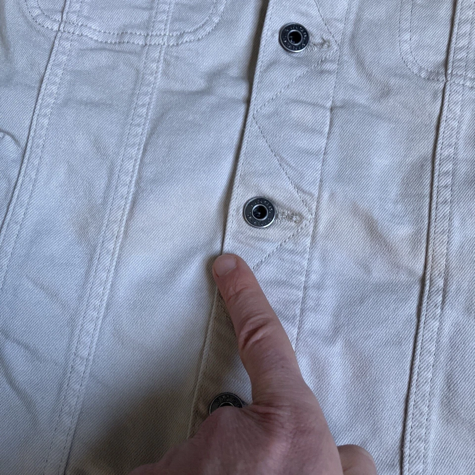 Vince Denim Jacket Mens Medium Beige Light Wash Jean Trucker - Image 3 of 4