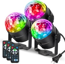 Luces De Discoteca Para Casa Fiestas Bolas Con Sonido Activado Movimiento 3 Set