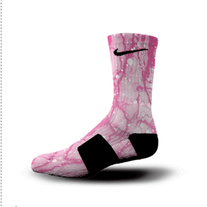 white and pink nike socks