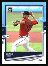 Shane Bieber 2020 Donruss Optic Carolina Blue & White #125 Baseball Card