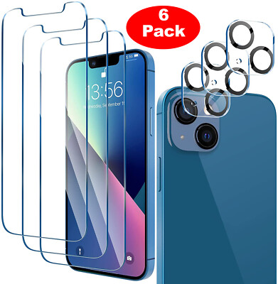 6x Full Coverage Tempered Glass Screen Protector For Phone 13 Pro Max Mini