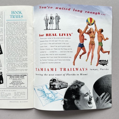 Vintage 1946 Trailways BUS MAGAZIN Farbe TAMPA FLORIDA REISEDRUCK WERBUNG - Bild 2 von 13