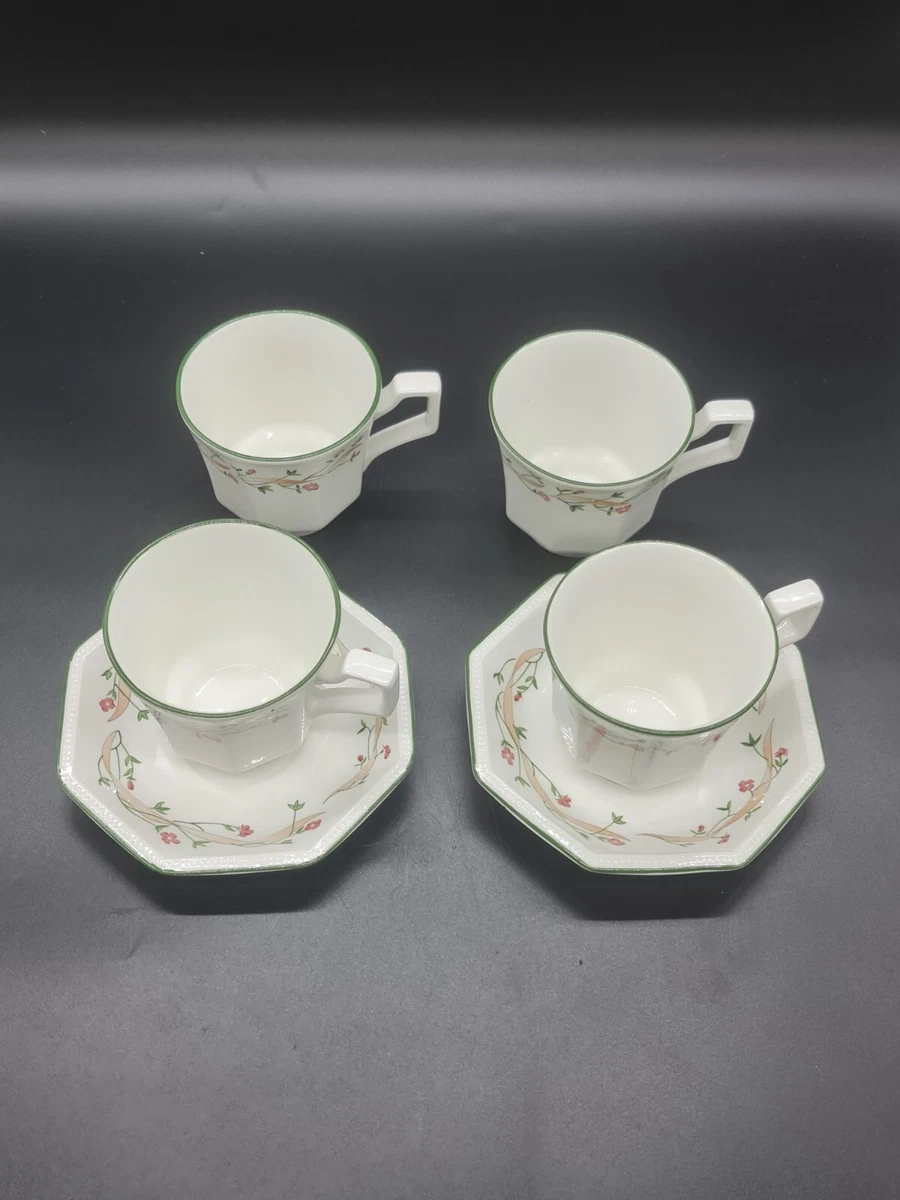 Johnson Brothers Eternal Beau Tea Cup And Saucer Set White Used