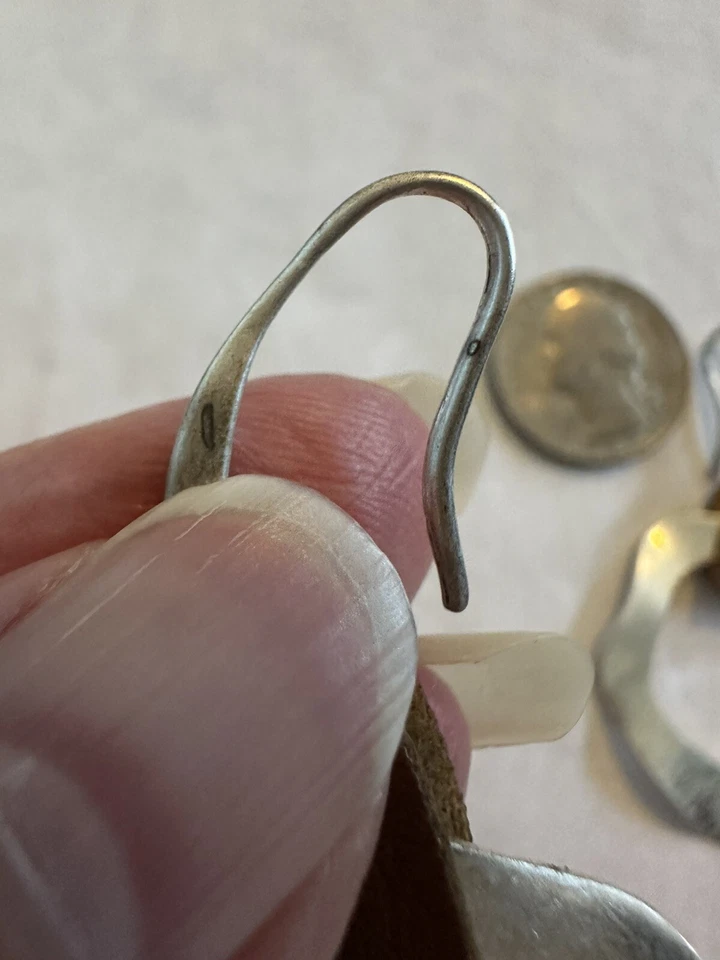 "Pendientes circulares de plata batida cuero PU galvanizado 925 gota/colgantes 2,5""" Foto 4 de 4