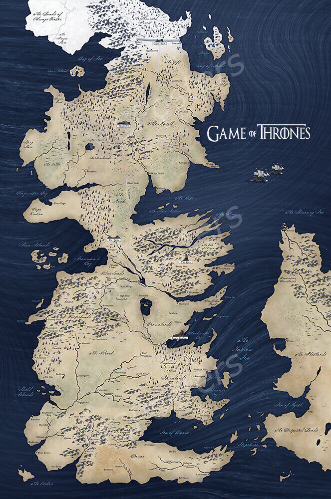 Game of Thrones Map of Westeros TV Premium POSTER MADE IN USA