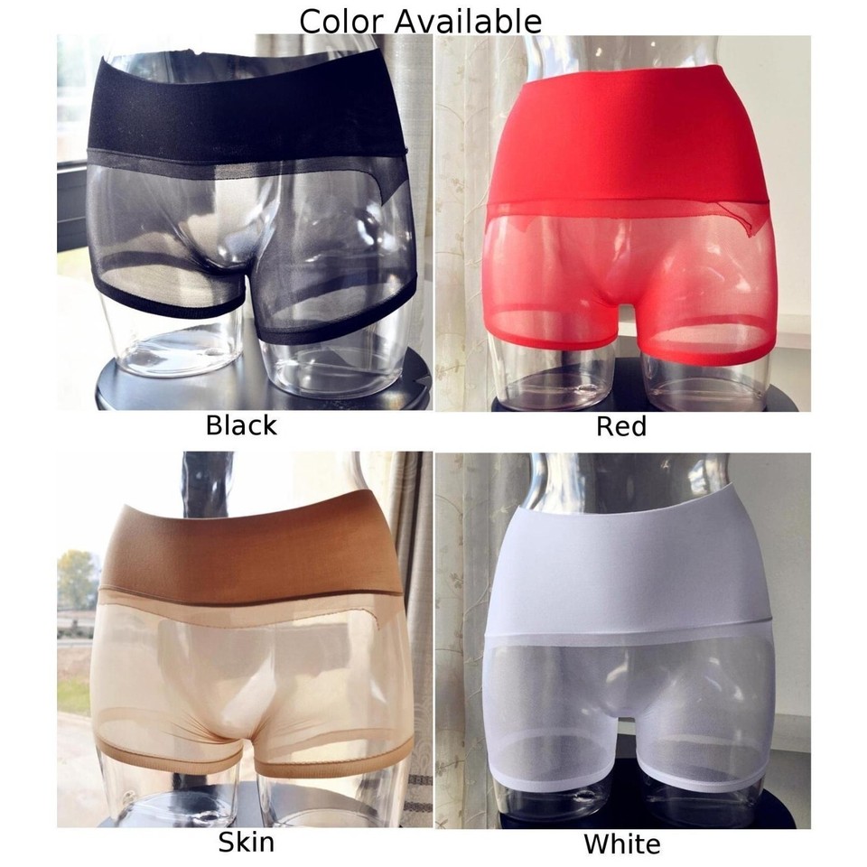 Mens Boxer Shorts Seamless Seethrough Underwear Sexy Pantyhose